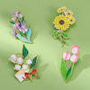 CZ0976-1 Cartoon Plant Flower Alloy Enamel Badge Garden Style Sunflower Clothing Bag Brooch Ornament