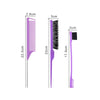 3pcs /Set Hairdressing Comb Steel Pin Pointed Tail Comb Double Head Eyebrow Brush Hairdressing Comb Set(Purple)