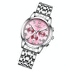 FNGEEN 4006 Ladies Quartz Watch Fashion Luminous Date Display Watch(White Steel Pink Surface)