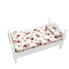 1:12 Mini House Toy Simulation Bedroom White Single Bed(White)