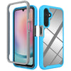 For Samsung Galaxy A25 5G Starry Sky Solid Color Shockproof TPU Clear PC Phone Case(Sky Blue)