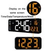 6626 Living Room Wall-Mounted Large Screen Display LED Digital Clock, Color: Blue Temperature