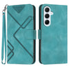 For Samsung Galaxy A26 5G Line Pattern Skin Feel Leather Phone Case(Light Blue)