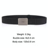 AWMN Men Nylon Canvas Cargo Jeans Casual Buckle Belt, Length: 120cm(Silver Buckle Wolf Brown)