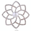 Alloy Diamond Double Flower Brooches Temperament Wild Clothes Pin(B07343)