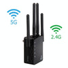 5G/2.4G 1200Mbps WiFi Range Extender WiFi Repeater With 2 Ethernet Ports US Plug White