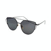Unisex Fashion Color Film UV400 Reflective Sunglasses (Black + Dark Grey)
