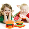 Children Simulation Wooden Pretend Play Puzzle Food Matching Toys, Style: Hamburger