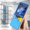 For Samsung Galaxy Z Flip6 VIETAO Metal Ring Card Slot PU Phone Case(Blue)