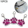 10 Hot Pink Enamel Paw Print Charms - Jewellery Making