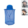 Summer Outdoor Sports Anti-mosquito Net Sun Hat Fisherman Hat, Size:L(Colour Blue)