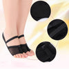 Dance Practice Shoes Soft-Soled Socks Gymnastics Foot Cover Semi-Truncated Foot Cover, Size: M (36-37)(Black)