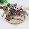Newborn Photography Clothing Baby Knitted Jumpsuit + Hat + Mouse Doll Three-Piece Set(White)