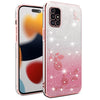 For Samsung Galaxy A51 4G Gradient Glitter Flower All-inclusive Phone Case(Pink)