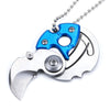 Mini Folding Pocket Knife Keychain Multitool - Blue