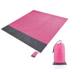 Polyester Waterproof Plaid Cloth Pocket Picnic Mat Outdoor Camping Beach Mat, Size: 2.1 x 2m(Pink + Dark Gray)