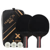 HUIESON HS-D-P01 Three Star 7 Layers Pure Wood Double-sided Reverse Adhesive Table Tennis Racket Set, Specification: Pen Hold Grip Racket