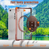 For Samsung Galaxy Tab A9+ Rotation Grip Holder TPU Hybrid Clear PC Tablet Case(Chocolate)