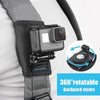RUIGPRO Hook and Loop Fastener Backpack Rec-Mounts Clip Clamp Mount with Screw for GoPro, Insta360, DJI and Other Action Cameras(Black)