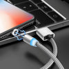 USB to 8 Pin Magnetic Metal Connector Nylon Two-color Braided Magnetic Data Cable, Cable Length: 1m(Silver)