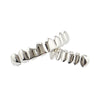 Hip Hop Accessories Gold Tooth Set Real Gold Plating Smooth Upper Eight Lower Six Denture Set(Silver)