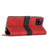 For Samsung Galaxy A42 / M42 5G Grid Stitching Leather Phone Case with Lanyard(Red)