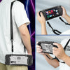 For Steam Deck Shockproof Game Console Case with Holder & Shoulder Strap(Black+Transparent)