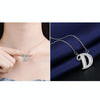 Women Fashion S925 Sterling Silver English Alphabet Pendant Necklace, Style:D