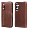 For Samsung Galaxy A36 5G / A56 5G Fashion Calf Texture Zipper Leather Phone Case(Brown)