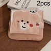 BD0443 2pcs Cartoon Pattern Large Capacity Sanitary Storage Bags(Coffee Cherry Bear)