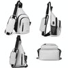 Men Chest Bag Oxford Cloth Casual Shoulder Bag Crossbody Small Backpack(Black)