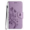 For Samsung Galaxy A36 5G Butterfly Flower Pattern Flip Leather Phone Case(Light Purple)