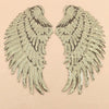 Gold A Pair Sequin Feather Wing Shape Clothing Patch Sticker DIY Clothing Accessories, Size:Small 20.5 x 10cm
