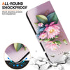 For Samsung Galaxy S22+ 5G Crystal Texture Colored Drawing Leather Phone Case(Lotus)