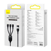Baseus Flash Series II 1.2m USB + Type-C to Micro USB + 8 Pin + Type-C 100W Fast Charging Cable(Black)