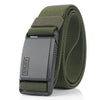 AWMN Metal Nylon Magnetic Buckle Fashion Casual Men Belt, Length: 125cm(Black Cap Army Green)