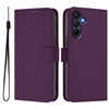 For Samsung Galaxy A26 5G Skin Feel Solid Color Leather Phone Case with Lanyard(Violet)