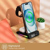 5-in-1 Desktop Magnetic Wireless Charger with Clock and Temperature Display for Smartphones / Watches / Earphones(Black)