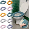 Universal Knitted Washable Toilet Pad Home Thickened Warm Toilet Cover, Style: Flat Blue