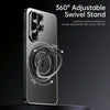 For Samsung Galaxy S25 Ultra 5G Rotating Holder Frosted Metal Phone Case(Titanium)