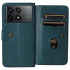 For Redmi K70 Multi-Function Wallet 10 Card Slots Leather Phone Case(Dark Green)