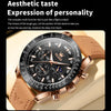 OLEVS 9957 Men Luminous Waterproof Leather Strap Quartz Watch(Blue)