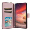 For Samsung Galaxy S25 Ultra 5G Crossbody Rhombic Zipper Tower Buckle Leather Phone Case with Lanyard(Rose Gold)