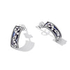 S925 Sterling Silver Retro Flower Texture Ear Stud Women Earrings