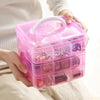 3 Layer Detachable Jewelry Storage Box Plastic Handheld Cosmetic Storage Box(Transparent)