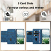 For iPhone 8 Plus / 7 Plus Tulips Embossed Leather Phone Case with Lanyard(Blue)