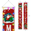 180 x 250 cm Halloween Christmas LED Lights Double Sided Printing Dual-Purpose Couplet Banner(Pumpkin Lantern + Red Santa Claus)