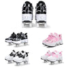 DF03 Children Walking Shoes Four-wheel Retractable Roller Skates, Size:33(Mesh White Black)