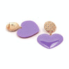 Peach Heart Earrings Retro Series Acrylic Stud Earrings for Women(Purple)