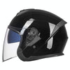 GXT Electric Vehicle Four Seasons Sun Protection & Windshield Double Lens Helmet, Size: L(Bright Black)